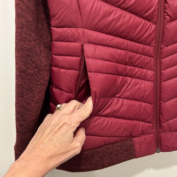 LANDS' END women's burgundy down-filled full-zip snow jacket (M) - Picture 4 of 8